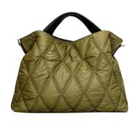 Puffer Tote Bag,Puffer Tote Bag for Women, Large Capacity Quilted Tote Bag for Women, Soft Plaid Puffy Bag, Trendy Puffer Purse with Adjustable Shoulder Strap