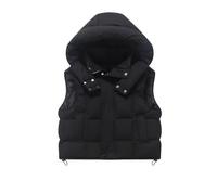 Puffer Winter Vest Kids - Padded Sleeveless Gilets for Boys Girls, Lightweight Warm Winter, Solid Thermal Windproof Jacket, Hooded Zipper Buttons, Bodywarmer, Outwear Childres 5-13 Years Old