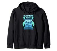 Pufferfish Dolphins Rule Puff Pass Repeat Zip Hoodie