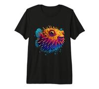 Pufferfish Lover Motif Blowfish Sea Ocean Animal Puffer Fish Premium T-Shirt