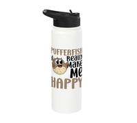 Pufferfish Make Me Happy You Not So Much Funny Pufferfishes Stainless Steel Insulated Water Bottle