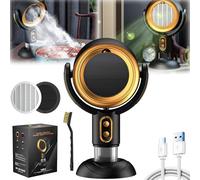 Puffhide Purifier, Rechargeable Smoke Fan for Smoking Indoors, Puffhide for Smoke Fan Filters, Puff Hide Smoke Away Purifier Fan for Removes Smoke & Odors (Gold (charge))