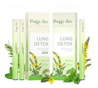 PUFFIAIR 3PC Herbal Diffuser Pen, 10cm Lung Cleanse Diffuser, Mullein Flavoured Air Inhaler, No Nicotine Inhaler with Mullein, Thyme & Mint Extracts, Green 900 Uses