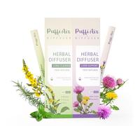 PUFFIAIR Natural Herbal Diffuser Pen Mullein Dandelion and Lavender Aromatherapy Inhaler Bundle (Green, Purple & Blue, 2 packs)
