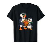 Puffin and Baby Penguin Carry a Harvest Basket T-Shirt