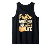 Puffin Around and Loving Life Cute Bird in Bag Tank Top