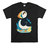 Puffin Bird Animal Cute Official Men Women Unisex Top T Shirt-L Black