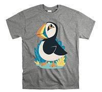 Puffin Bird Animal Cute Official Men Women Unisex Top T Shirt-L Sport Grey