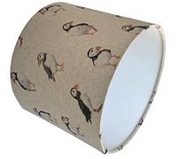 Puffin Bird Lampshade Ceiling Light Shade Nautical Coastal Print Material Fabric Drum Lampshades for Table Lamps Lights
