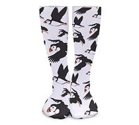 Puffin Bird Pattern Funny Knee High Compression Socks Over The Calf Tube Boot Stocking For Men Women