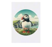 'Puffin Bird Standing' Temporary Tattoo - Water Resistant, Skin-Safe, Non-Toxic Transfer (TO00087773)