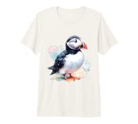 Puffin Bird Watercolor Painting Artwork for Bird Lovers Premium T-Shirt