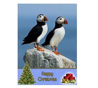 Puffin Christmas Card 'Happy Christmas' - Special Xmas Card for Him Her Kids Male Female