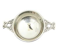 Puffin Enamel Chrome Plated Steel Quaich Bowl Scottish Quaich 289