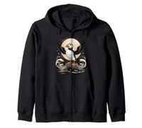 Puffin Howling at the Moon Seabird Birder Parody Zip Hoodie