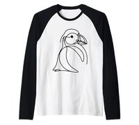 Puffin Line Art Birdwatcher Raglan Baseball Tee