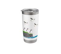 Puffin Lover Cute Atlantic Puffins sea Cliff Birdwatching Stainless Steel Insulated Tumbler