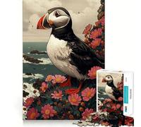 Puffin on A Cliffside Jigsaw Puzzle 1000 Piece for Teenagers Mind Skill Toy Peaceful Fun Design Assembly Unique Gift (50x75cm)