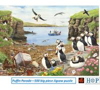 Puffin Parade 500 Big Piece Jigsaw Puzzle by The House of Puzzles New in Box