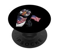Puffin Patriotic American Flag 4th of July USA PopSockets Adhesive PopGrip