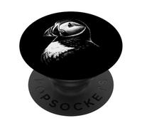 Puffin Portrait Black and White Bird Lover PopSockets Adhesive PopGrip