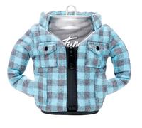 Puffin - The Lumberjack Flannel - Insulated 12 oz Can Cooler I Beer Bottle & Soda Can Insulator, Keep Drinks and Beverages Cold - Crater Blue