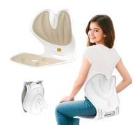 PUFFIN TRIP Foldable Lumbar Back Support Chair Ergonomic Curve for Posture Corrector Back Pain Relief Perfect for Floor Seat Officework Homework Small Size for Children Teenagers Youth (Yellow)