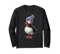 Puffin Wearing a Colorful Beanie Delight Long Sleeve T-Shirt