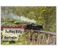 Puffing Billy, Old Steam Train in Australia, Fridge Magnet