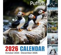 Puffins 2026 Calendar: Seabird comedians diving, nesting, and strutting