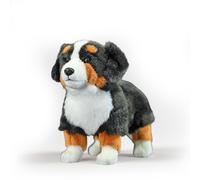 PuffPurrs Lifelike Bernese Mountain Dog Plush Toy, Realistic Berner Teddy Stuffed Animal, Cute Tri-Colour Coat Dog Toy Gift, 23 CM/9 In