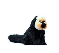 PuffPurrs Lifelike Capuchin Monkey Toy, Realistic White Face Dark Black Fur Teddy Stuffed Animal, Cute White-Faced Capuchin Pillow Toy Gift, 42 Cm/16 In