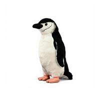 PuffPurrs Lifelike Chinstrap Penguin Toy, Realistic Narrow Black Line Under The Chin Teddy Stuffed Animal, Cute Pygoscelis Antarcticus Pillow Toy Gift, 28 Cm/11 In