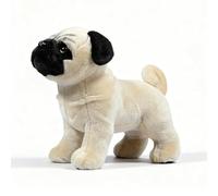PuffPurrs Lifelike Pug Plush Toy, Realistic Mops Teddy Stuffed Animal, Cute Flat wrinkled face Dog Toy Gift, 27 CM/10 IN