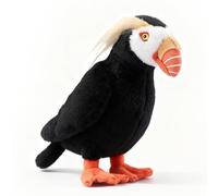 PuffPurrs Puffin Plush - Lifelike 13in Tufted Sea Bird Toy, Realistic Ocean Puffin Plush Gift