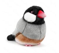 PuffPurrs Realistic Java Sparrow Plush Toy, Lifelike Soft Bird Keychain Bag Charm, 15 cm / 5.9 in