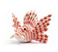 PuffPurrs Red Lionfish Plush - Lifelike 7in Tropical Reef Fish Toy, Realistic Marine Animal Plush Gift for Ocean & Nature Lovers