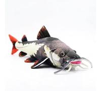 PuffPurrs Red-Tailed Catfish Plush - Lifelike 21in High-Definition Print Toy, Realistic Amazon River Fish Stuffed Animal Gift for Nature Lovers
