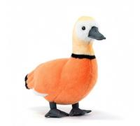 PuffPurrs Ruddy Shelduck Plush - Lifelike 12in Orange Duck Toy, Realistic Waterfowl Bird Plush Gift