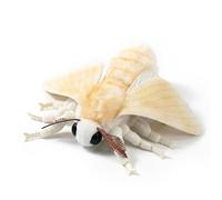 PuffPurrs Silk Moth Plush - Lifelike 13in Rounded Body Moth Toy, Realistic Insect Plush for Nature & Education