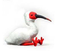 PuffPurrs Simulation Crested Ibis Plush Toy - Red Realistic Ibis Bird Simulation Plush Toys, Lifelike Crested Ibis Animals Platalea minor Stuffed Toys Birthday Gifts for Kids, 10.6 Inches