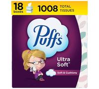 Puffs Ultra Soft Facial Tissues, 18 Cubes, 56 Facial Tissues Per Box