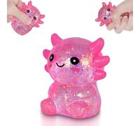 Puffwize Axolotl Squishy Toy, Cute Slow Rising Fidget Toy for Stress Relief, Soft Squeeze Sensory Toy for Kids and Adults, Handheld Stress Ball for Anxiety and Focus(Pink)