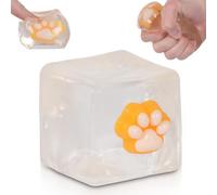 Puffwize Cat Paw Ice Cube Squishy, Medium 5CM(1.98 Inch) Stress Cube Squishy Toy, Soft Slow Rising Squishy Cube for Anxiety Relief, Sensory Fidget Squishy Toys for Kids Youth Adults (White)