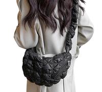 Puffy Bags for Women, Quilted Buffer Shopping Bag, Cloud Pleated Soft Shoulder Bag, Trendy Fashionable Shoulder Bag for Women and Girls, Purse, Mobile Phone, black, Siehe Beschreibung
