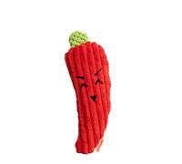 Puffy Crew Squeaky Dog Plush Toy, Bite_Stick Collection, 8'', for Small and Medium Dogs (Red Chili)