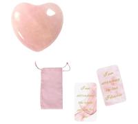 Puffy Heart Hand-Carved of 100% Natural Rose Quartz Crystal Stone for Chakra Energy Healing, Meditation, Massage and Decoration - Finding Love