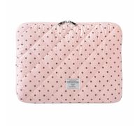 Puffy Laptop Sleeve 13 Inch Cute Polka Dot Laptop Case Soft Quilted Computer Sleeve Protective Cover for MacBook, iPad, Notebook, Chromebook