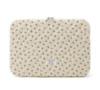 Puffy Laptop Sleeve 13 Inch Cute Quilted Laptop Protective Case Padded Floral Computer Sleeve for MacBook (A-Blue, 13 Inch)