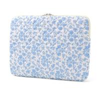 Puffy Laptop Sleeve 15.6 Inch Cute Floral Laptop Case Soft Quilted Computer Sleeve Protective Cover for MacBook, iPad, Notebook, Chromebook